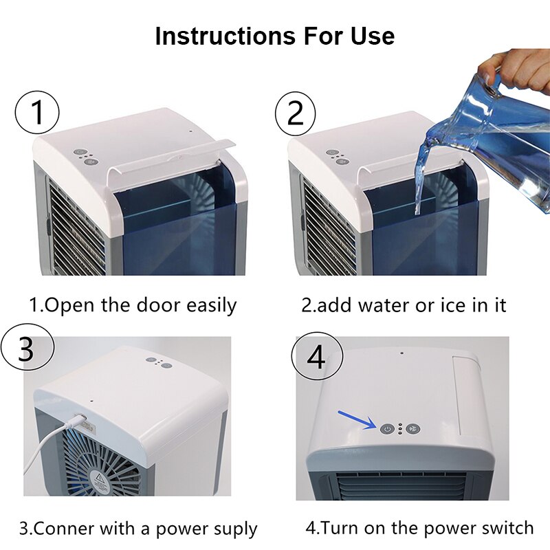 Mini bærbar klimaanlæg luftkøleventilator desktop klimaanlæg luftfugter purifier til kontor hjem værelse luftkøleventilator