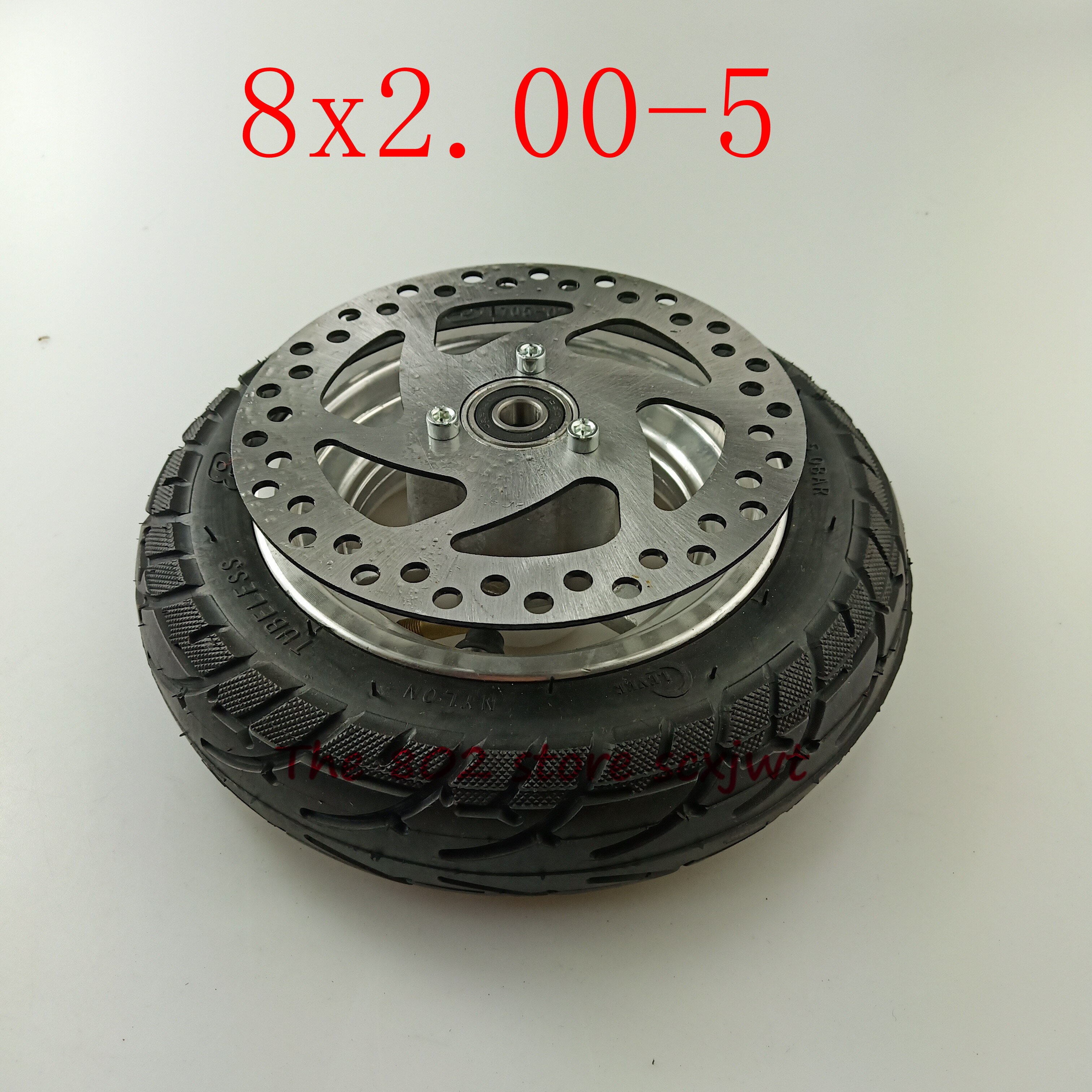 8 x 2.00-5 tubeless dekk hjul dekk + plate bruk for pocket bike mini sykkel elektrisk scooter