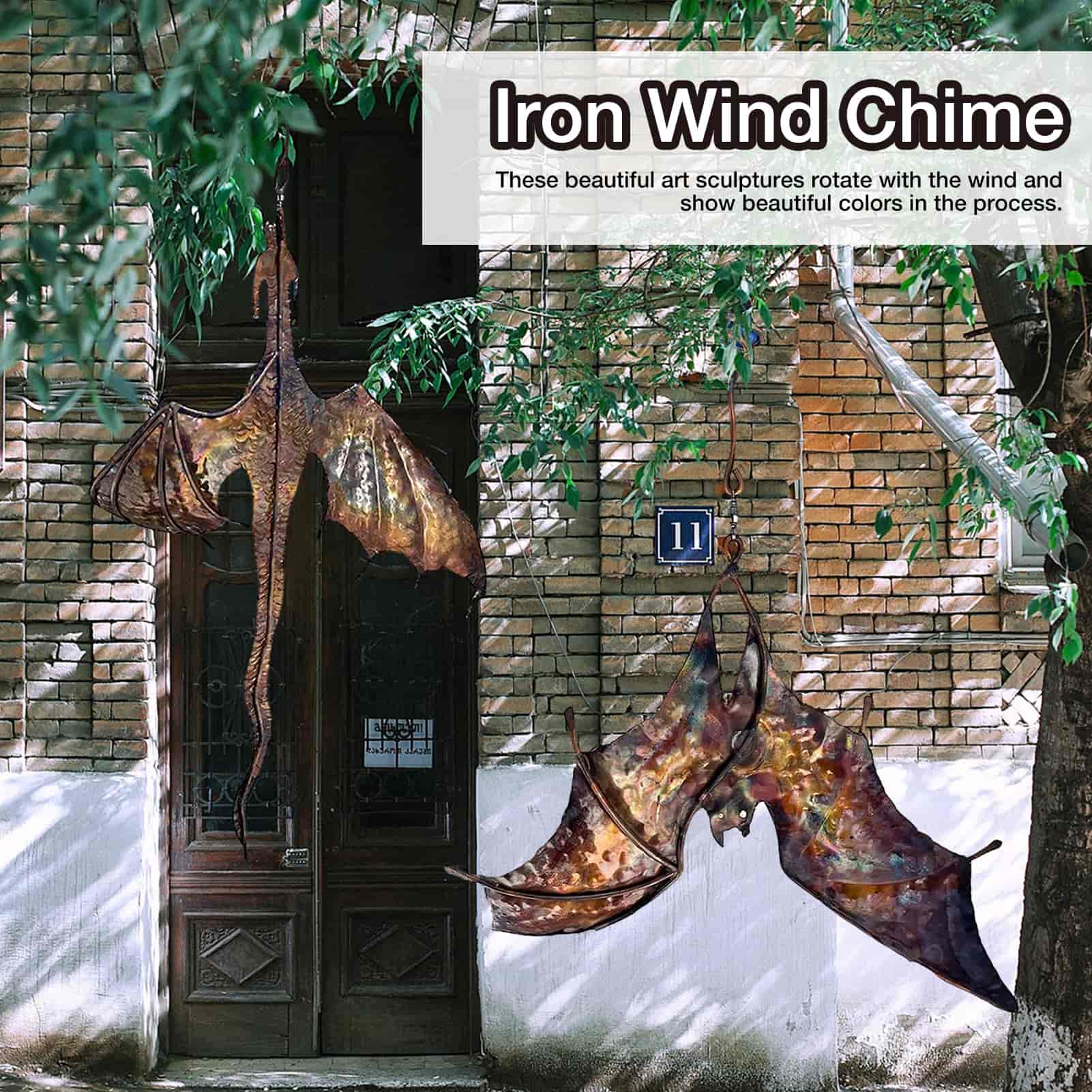 Bat Wind Catcher Bat Wind Spinner Wind Sculptures Spinner Yard Windmill Garden Ornaments Spinning Yard Art