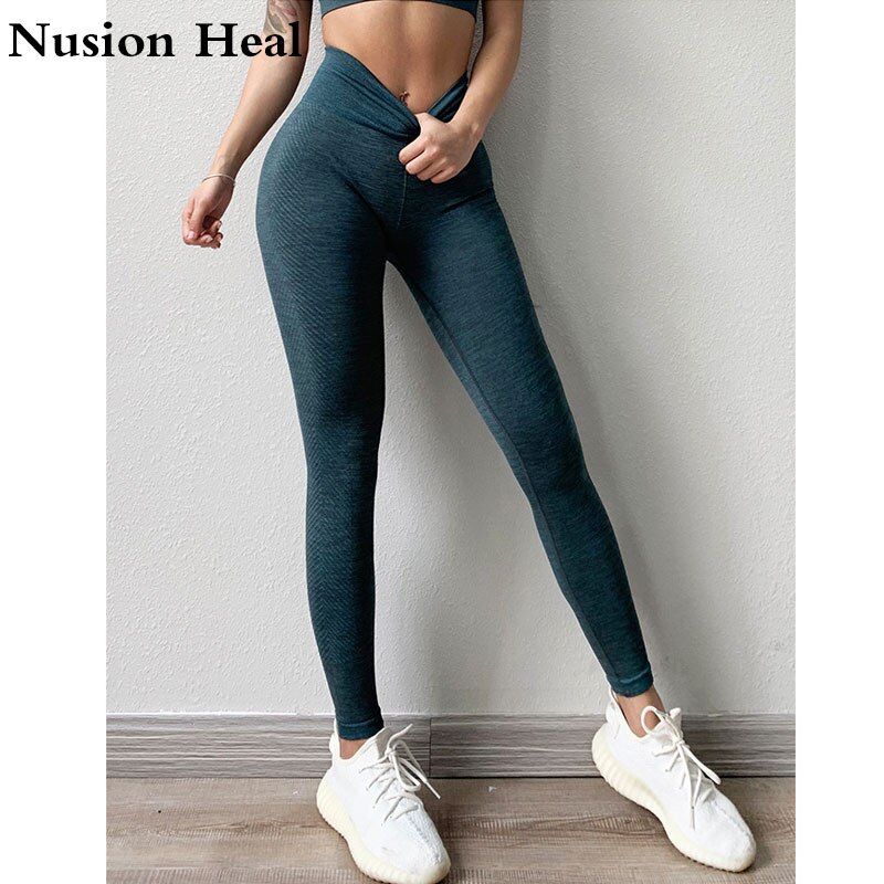 Gym Yoga Pants Sports Wear For Women Tummy Control High Waist Leggins Sport Tights Woman Fitness Seamless Leggings Sportswear: CK 1978.1-green / L/XL