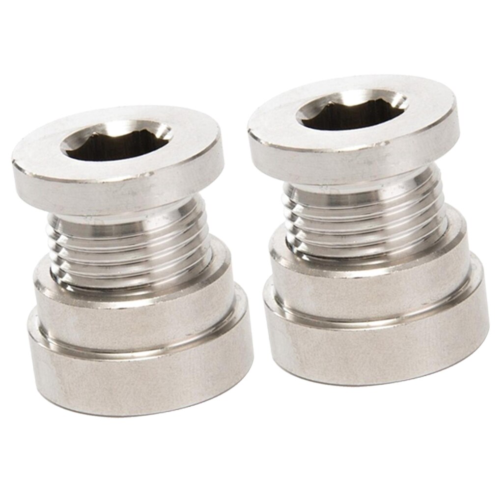 2 pc O2 Oxygen Sensor Weld on Stepped Nut &amp;Cap Bung Stainless Steel M18X1.5mm