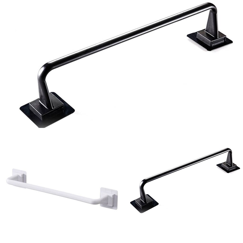 Recableght Self Adhesive Towel Rod Bar Wall Mount Bath Towel Holder Rail Rack Easy To Install Saving Space For Kitchen Bathroom