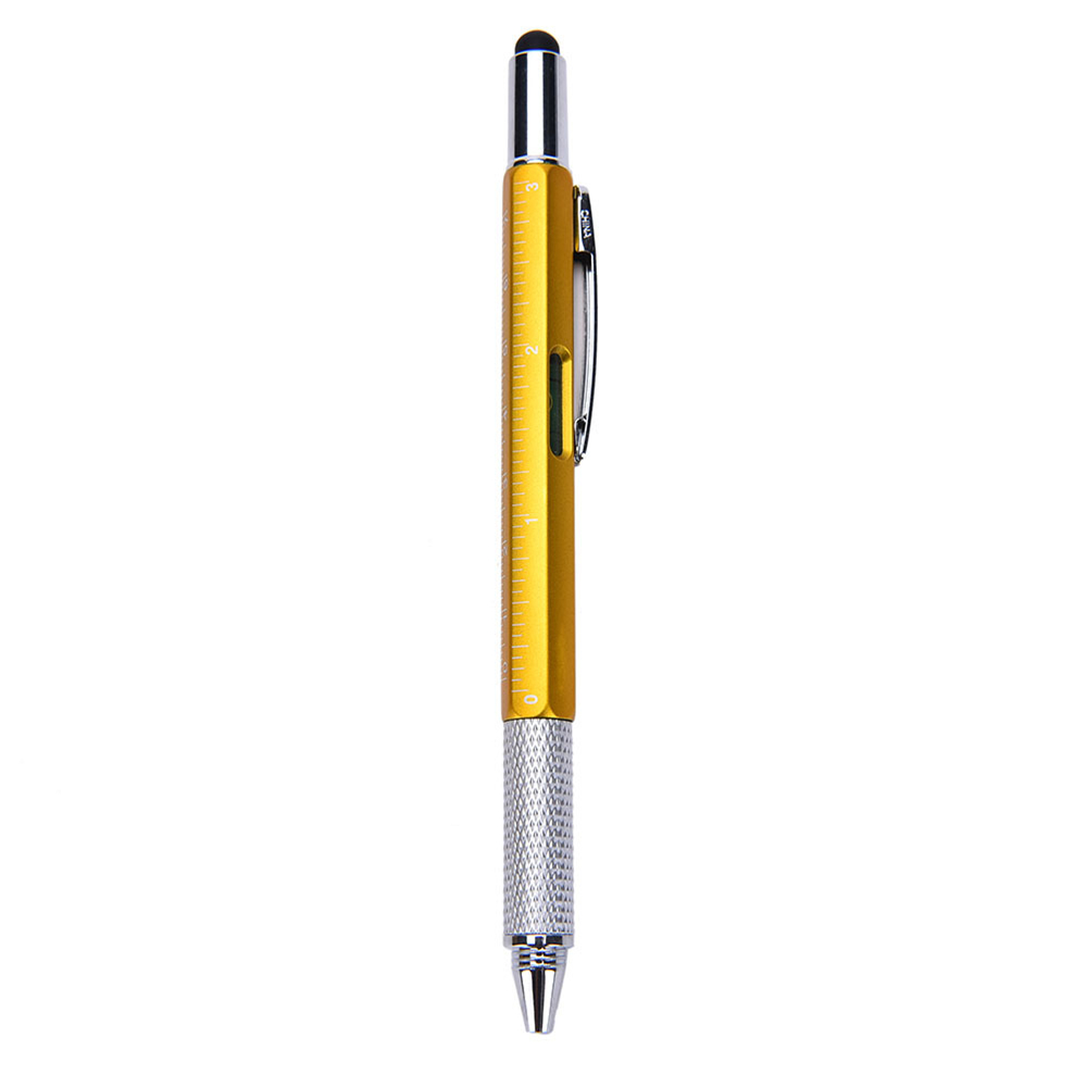 Brand 6 In 1 Touch Screen Stylus Ball Dash Pen Tool Niveau Schroevendraaier Meerdere Kleuren: YELLOW