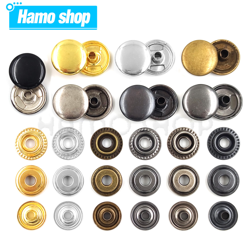 25Sets 100pcs 203/201 Metal Snap Fasteners Snaps Button Press Studs Sewing Button For DIY Clothes Garment Bag Shoes Leathercraft