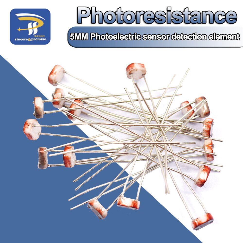 20PCS LDR Photo Light Sensitive Resistor Photoelectric Photoresistor 5528 GL5528 5537 5506 5516 5539 For Arduino DIY
