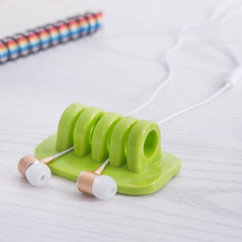 1pc Soft Silicone Cable Winder Wire Storage Home Office Desk Organizer Supplies Earphone Cable Holder Wrap Cord Desk Accessory