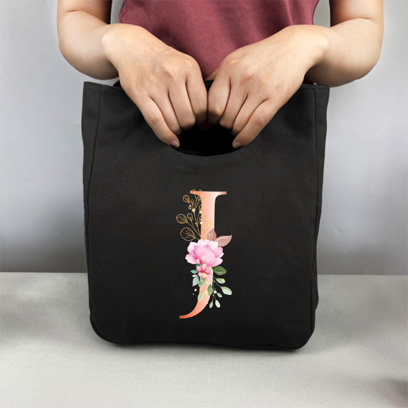 Pomarańczowe litery Unisex przenośna torba na Lunch izolowane pudełko na Lunch Tote Bag biuro lodówka pojemnik torba do przechowywania żywności Tote Bag: 9OrangeJ