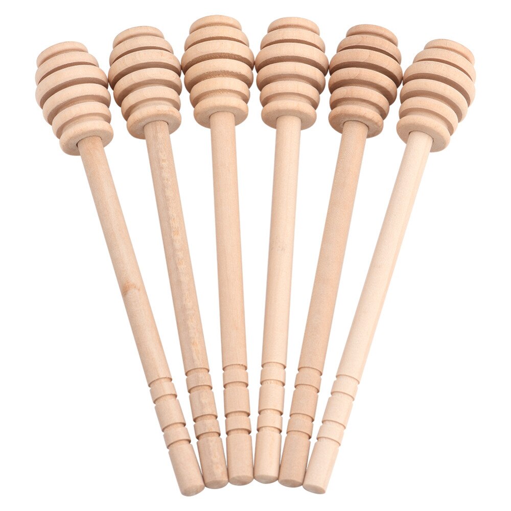 50 stks Houten Honingsstok Honing Dipper Party Supply Houten Lepel Honing Stick Voor Honey Pot Lange Steel Mixing Stick cuchara Miel