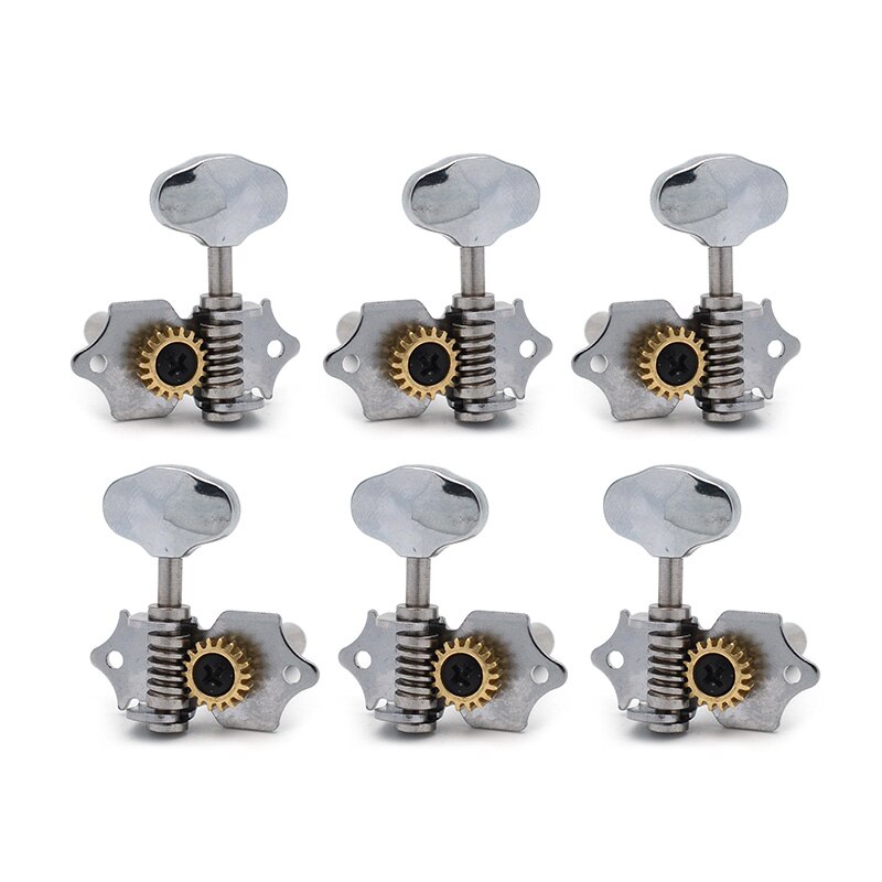 18:1 Open Gear UK Guitar Locking String Tuners Tuning Pegs Machine Head Middle Hole for Classical Guitar Ukulele Chrome: 3R3L
