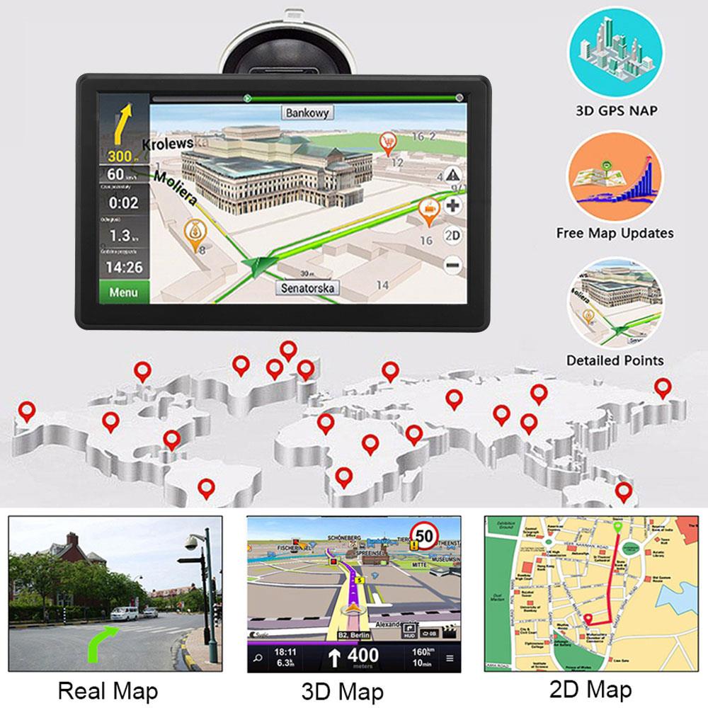 Vehemo 256MB+8G GPS Navigator System Car GPS Navigation Voice Broadcast HD GPS Navigator Free Map Truck 7" Touch Screen