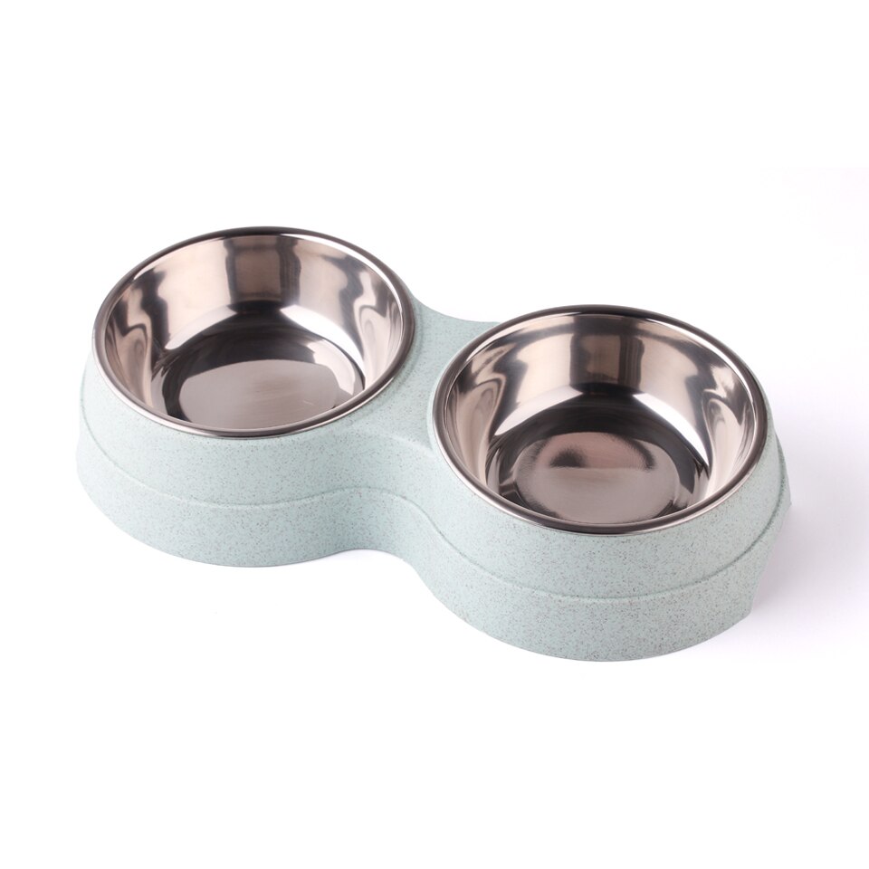 Double Dog Cat Bowls Food Feeding Water Bowl for Cats and Small Dogs Premium Stainless Steel Pet Bowls Easily Wipe Clean: Blue A