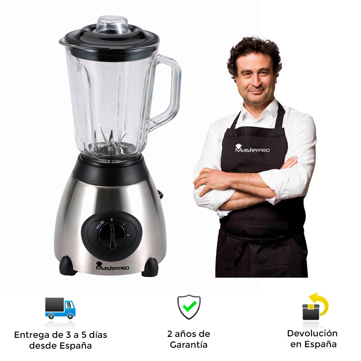 Licuadora Masterpro, potente, rapida, silenciosa, segura, , limpieza, control velocidad, vaso, accesorios, zumos, salsas, cremas, batidos, licuadora de vaso, licuadora