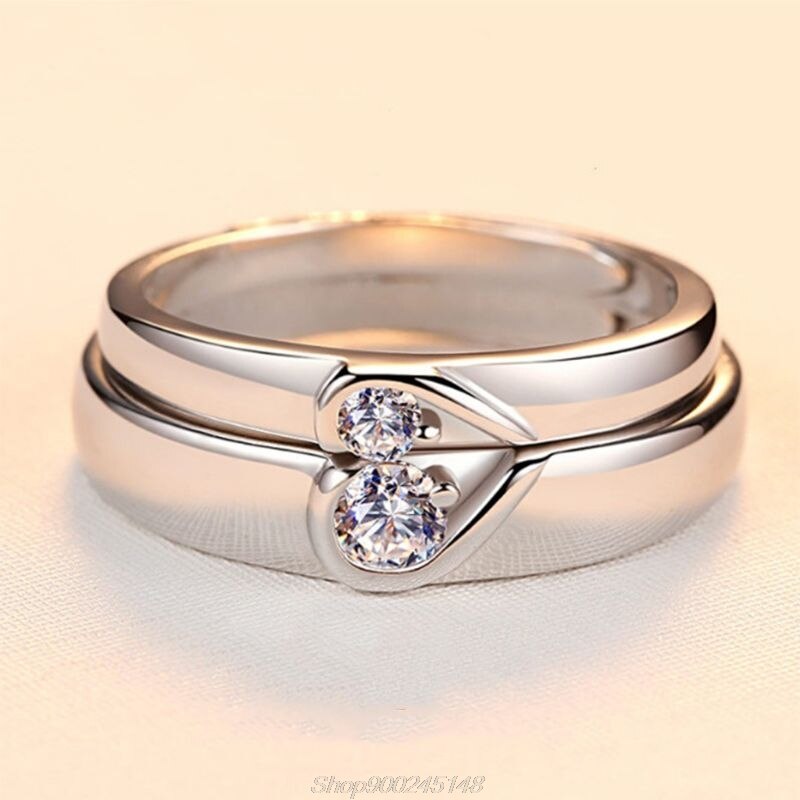 Heart Promise Rings for Couples I Love You Engagement Wedding Ring Band Sets Au03 20