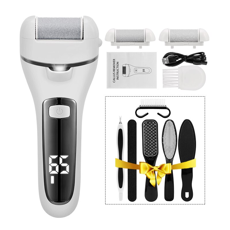 Rechargeable Foot Callus Remover Waterproof Hard Skin Remover Foot Removing Dead Skin Foot Files Electric Foot Callus Remover: light yellow