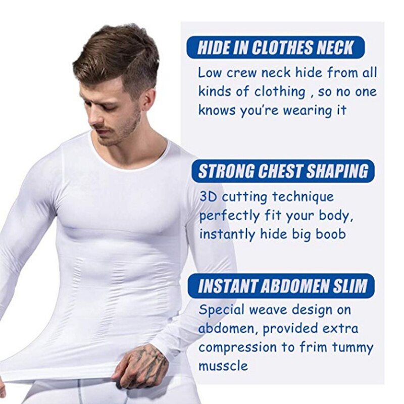 Cxzd Mannen Effen Kleur Afslanken Shaper Corrigerende Houding Buik Controle Compressie Man Modeling Body Vet Burnning Borst Corset