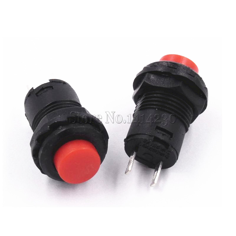 10PCS Mini Small Round Button Red Green Self-locking Push button Switch Latching ON/OFF 12mm 3A 125V 1.5A 250V AC