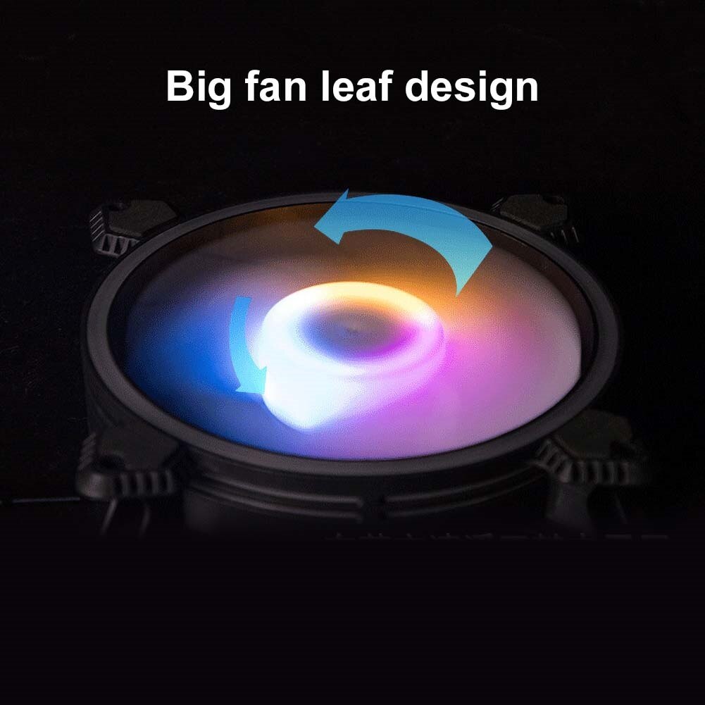 Mute LED RGB Light Color Changing Heatsink Cooling Fan Computer Case Cooler