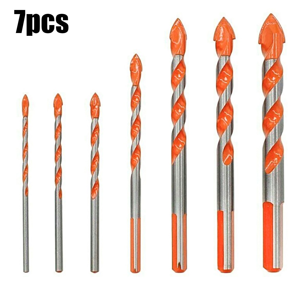 5/7 Pcs Set Drill Bits Triangular-overlord Handle Multifunctional Drill Bits Perforator Ceramic Marble Tile Drill Handle