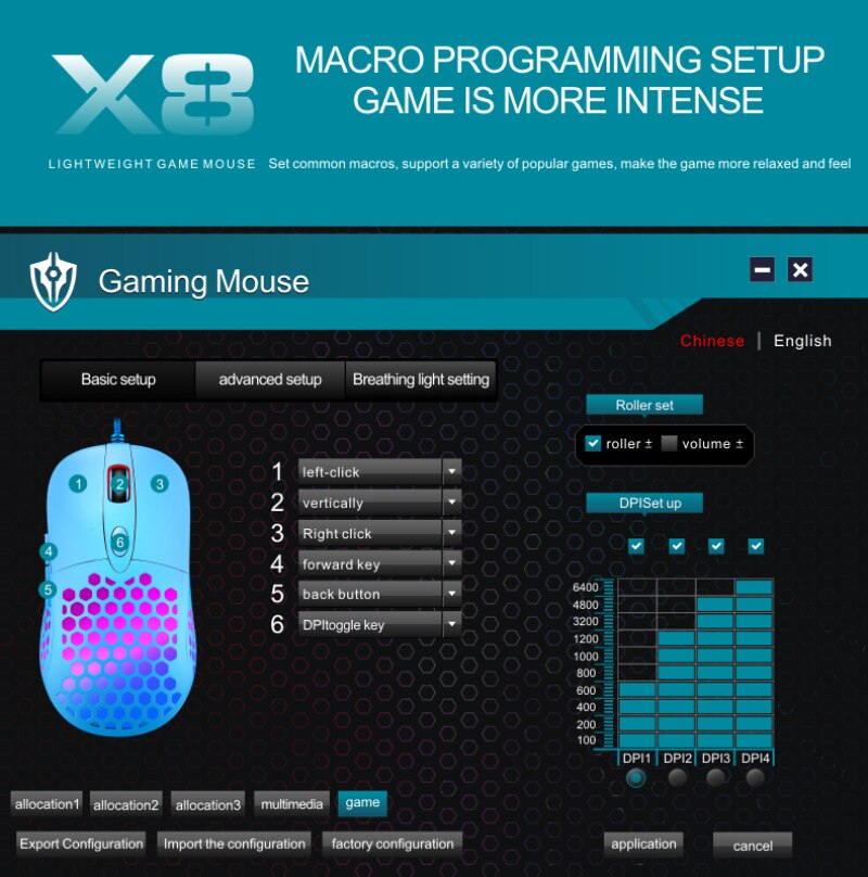 X8 Gaming Mouse Hole Mouse Wired Hollow Mouse Gaming Mouse RGB Desktop Mouse 6400 Dpi Gaming Mouse