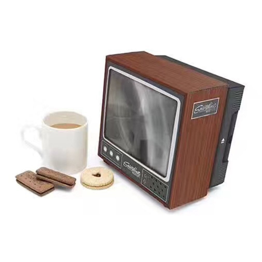 DIY Cardboard Vintage TV Phone Magnifying Glass Cardboard Retro TV Phone Screen Magnifier Stand Phone Holder Enlarge Mount