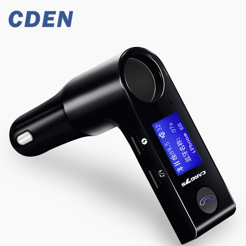 CDEN-transmisor FM inalámbrico para coche, reproductor MP3 con Bluetooth, cargador de coche con encendedor de cigarrillos Dual, puerto USB, Kit de soporte AUX