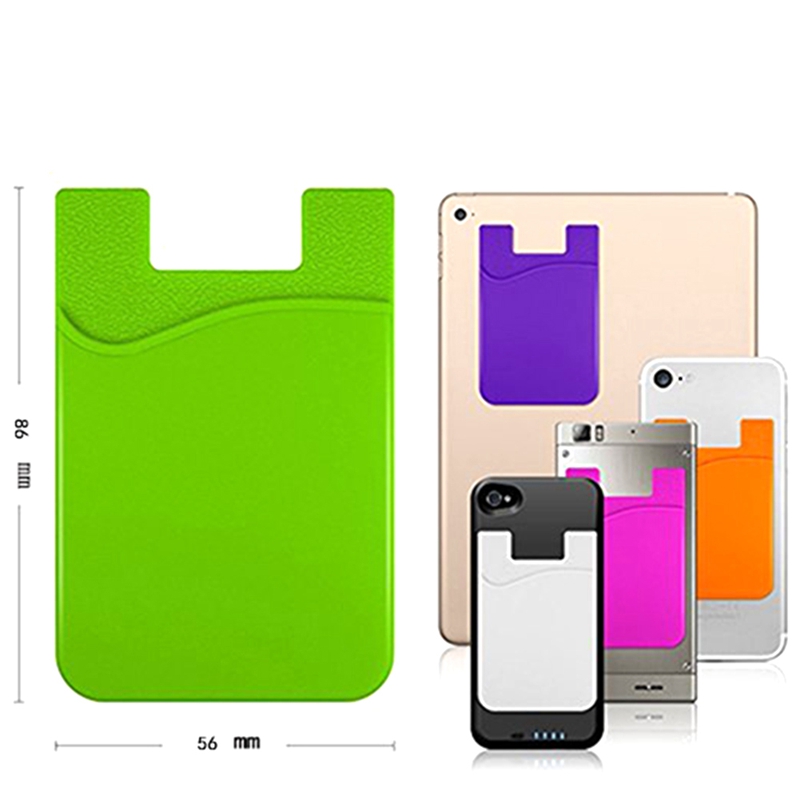 1 Uds. Adhesivo de bolsillo de crédito de negocios de silicona mujeres hombres teléfono celular funda para tarjeta de identificación funda delgada pegatina bolsas