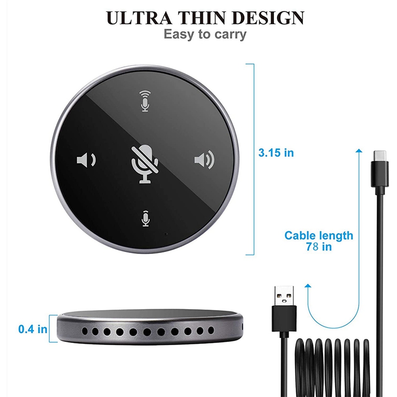 Usb Conferentie Microfoon Met Luidspreker, Pc Computer Condensator Microfoon Met Mute Knop En 360 ° Voice Pickup