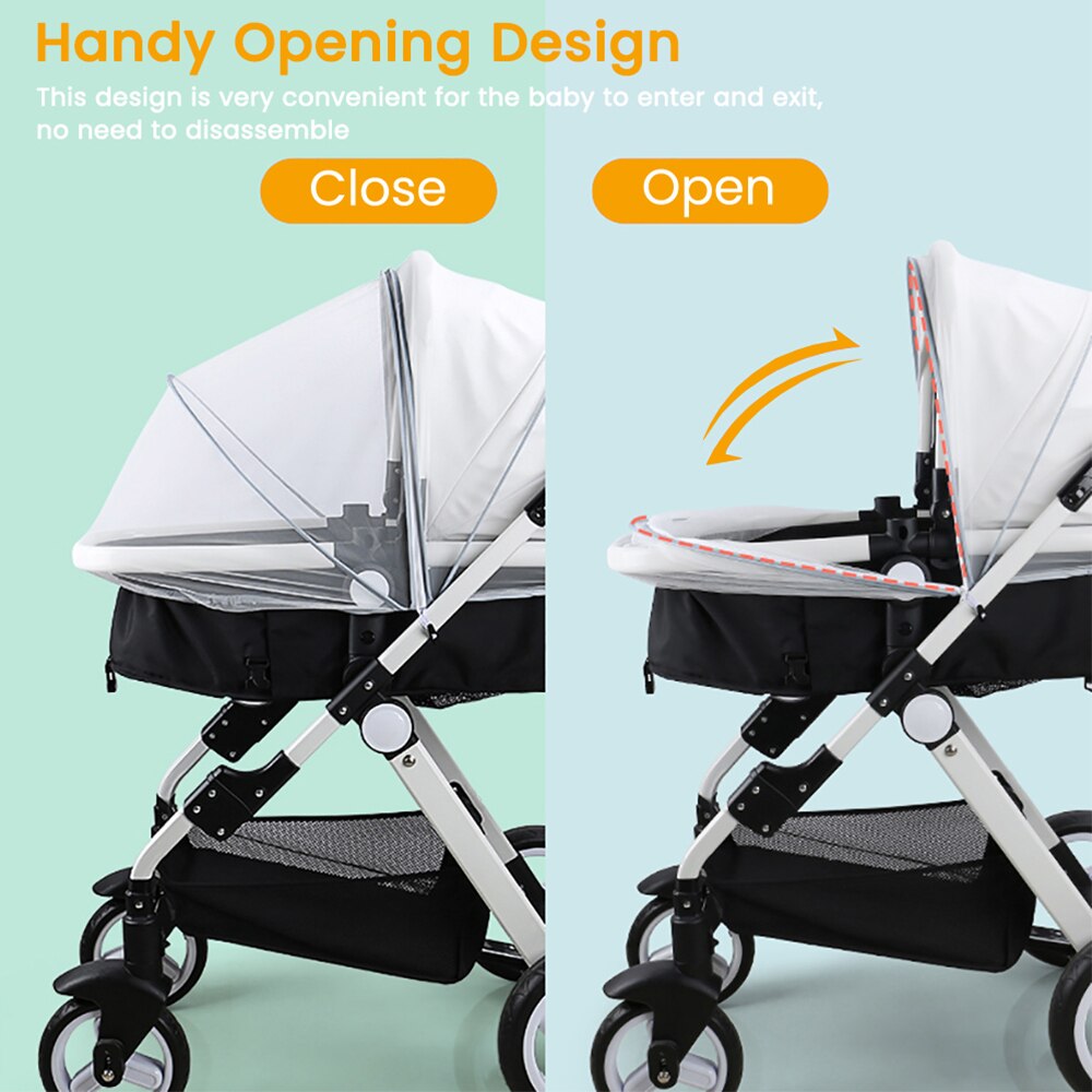 Orzbow Babybedje Klamboe Kinderen Veiligheid Kinderwagen Anti-Bug Saldering Infant Lichtgewicht Bescherming Mesh Wandelwagen Accessoires