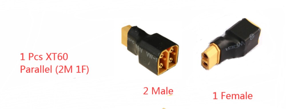 1 SZTUK Deans T Plug EC3 EC5 XT60 XT90 Równoległy adapter szeregowy Lipo Battery Converter Złącze Wtyczka DIY RC Model akcesoria: Ciemnoniebieski