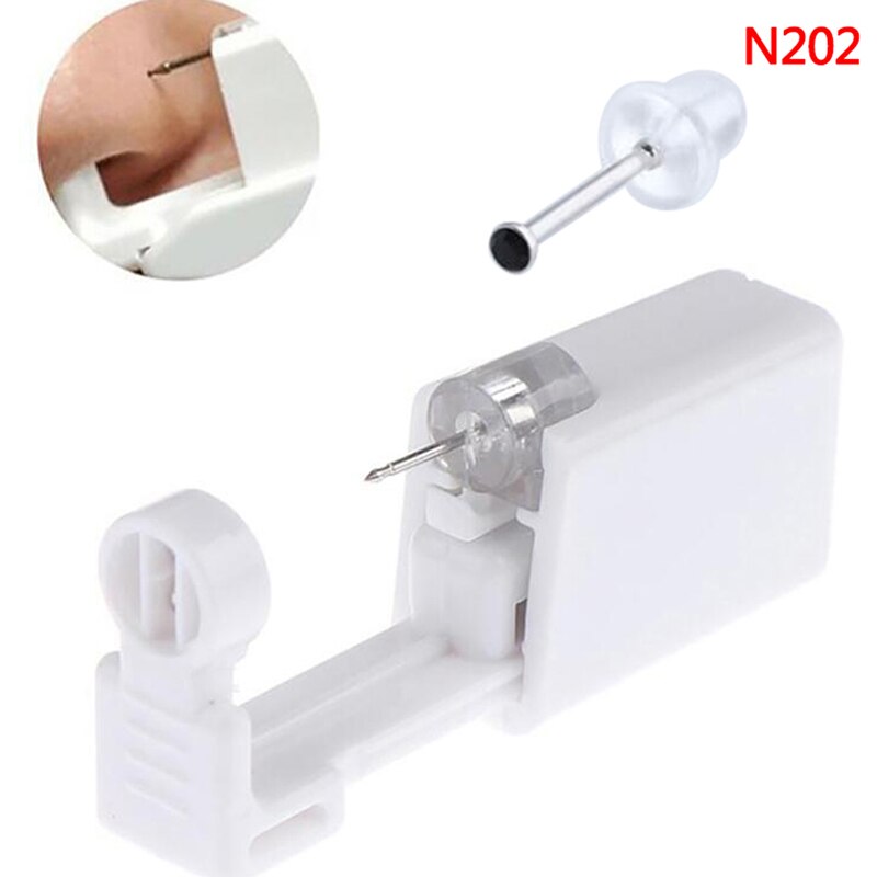 Earring Star Disposable No Pain Safe Sterile Ear Stud Piercing Gun Kit Nose Stud Piercing Tool Kit Build In Steel Stud: 202