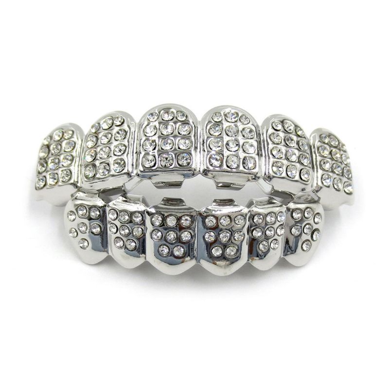 Fshion Hip Hop Goud Zilver Kleur Iced Out Cz Tanden Grillz Top Bottom Mannen Vrouwen Sieraden: D