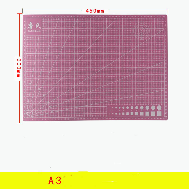Tapete de corte para manualidades de PVC, tabla de corte para grabado de cuero, almohadilla suave, banco de trabajo, Patchwork, costura Manual, cuchillo DIY, A3/A4/A5: Pink A3