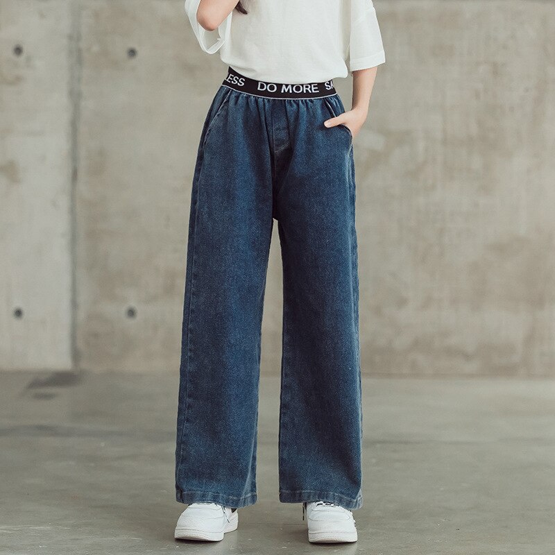 Teen Girls Jeans Spring Autumn Loose Casual style Elastic Waist Jeans 10 11 12 13 14 15 years Girls Clothes