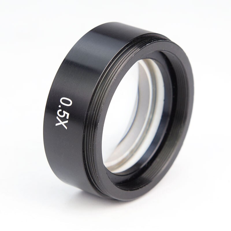 0.5X Stereo Microscope Auxiliary Objective Lens 48mm Mounting Size Barlow Lens Trinocular Zoom Microscope Reducing Lens
