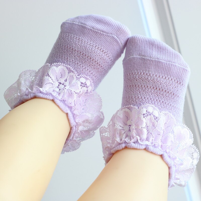 Sommer Kinder Socken Baby Mädchen Rüsche Socke Nette Baby Rüschen Kleinkind Baby Floral Spitze Kleinkind Mesh Socken für mädchen: Blau / 1-2Years