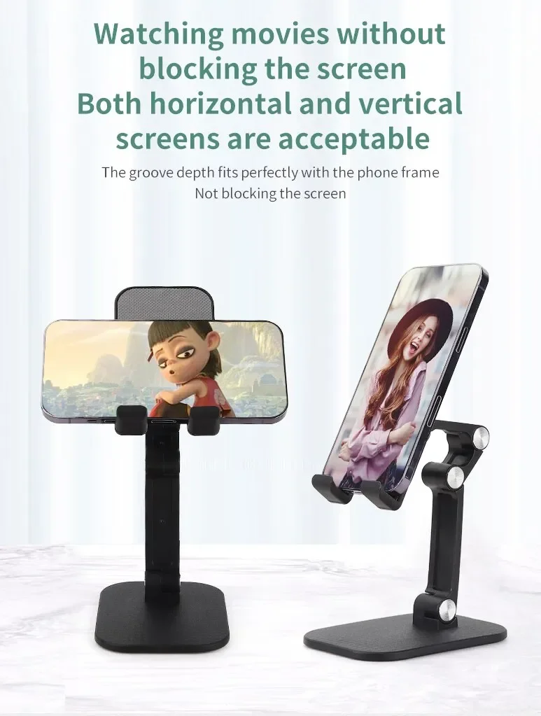 Tre sektioner foldbar skrivebordsmobilholder til iphone ipad tablet fleksibelt bord skrivebord justerbar mobiltelefonholder