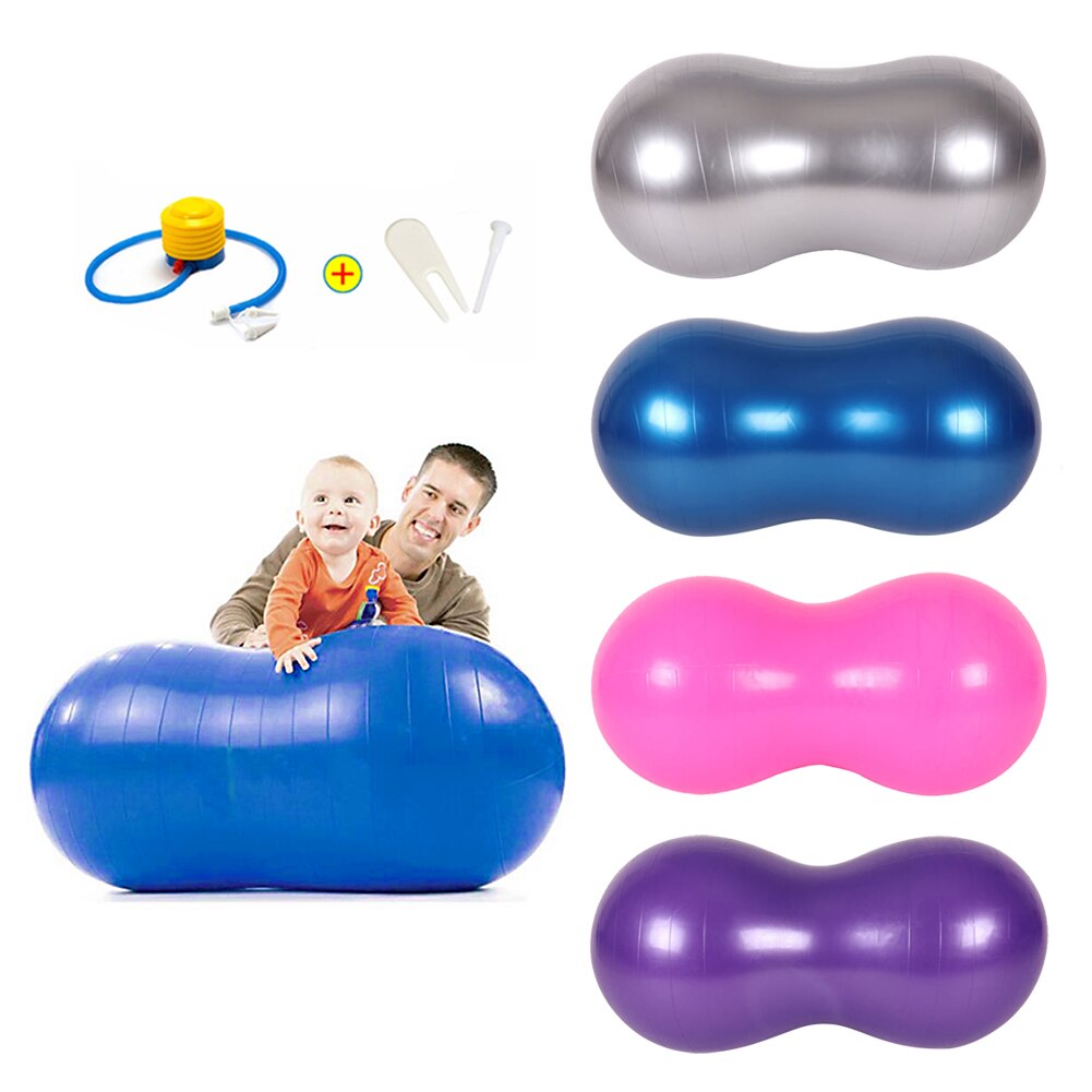 Exercício de yoga bola pilates amendoim fitness bola ginásio exercício equilíbrio com inflator edifício do corpo