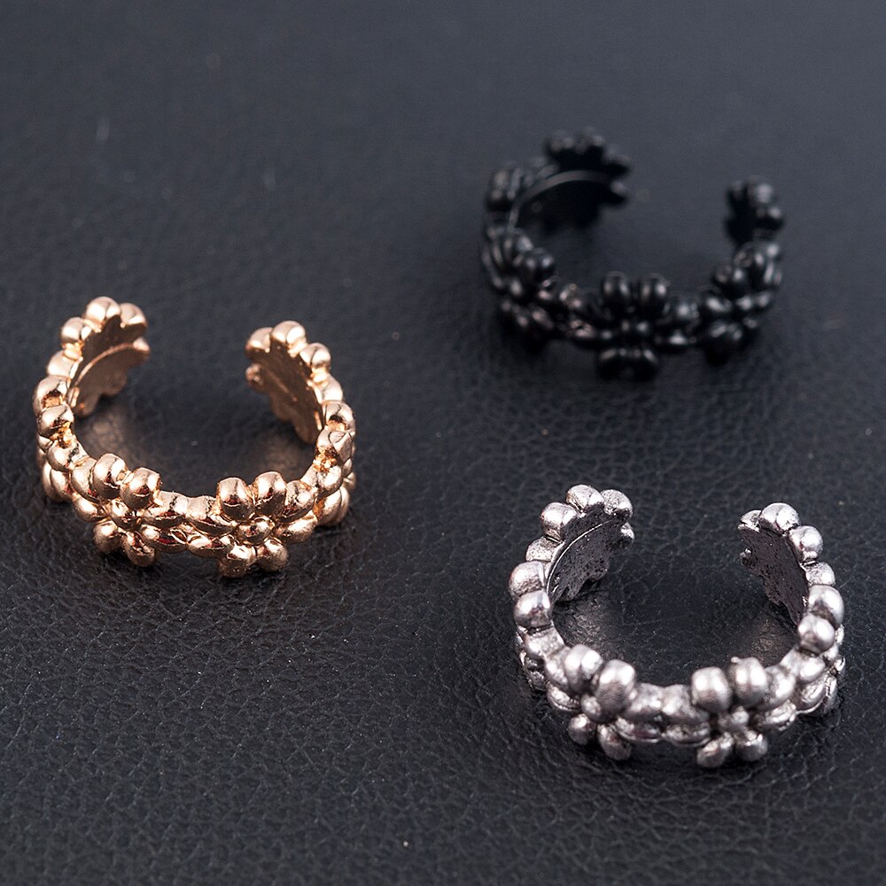 Vintage Clip auf Ohrringe Einfache Daisy Ohr Manschette Nicht Durchbohrt Ohrringe Nase Ring Neue Frauen Ohrringe 3 Farbe Ohr manschette Brinco