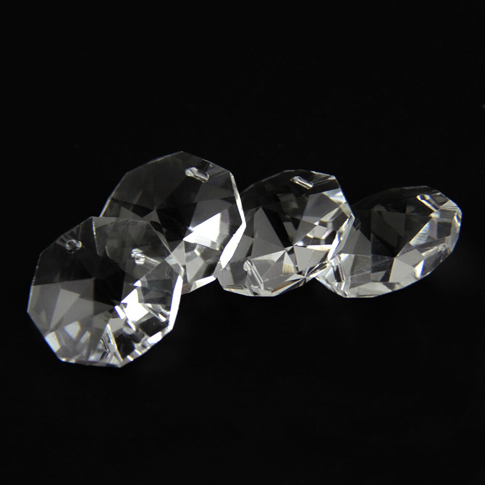 10 st/lot 28mm 2 hål kristall oktagon pärlor kristall ljuskrona prism pärlor