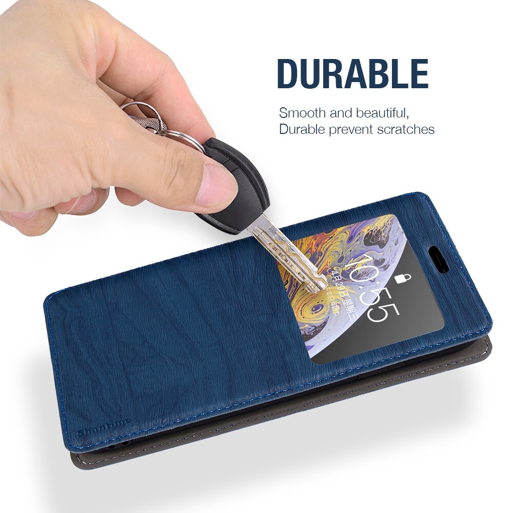 Per Xiaomi Poco M3 custodia per Xiaomi Poco M3 visualizza finestra Cover magnete invisibile e Slot per schede e supporto