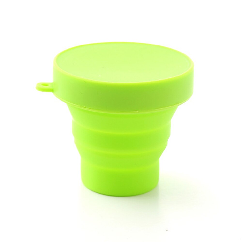 Siliconen Vouwen Cup Outdoor Camping Telescopische Inklapbare Water Cup Reizen Inklapbare Schoteltjes Draagbare Drinkfles Theekopje: green