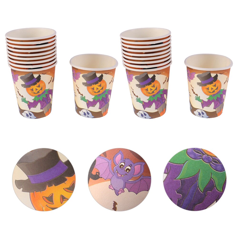 20 stuks papieren bekers halloween wegwerp drinkbekers feestpapier benodigdheden: Diverse kleur 1