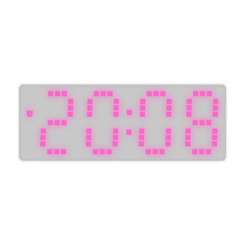 Acryl // Spiegel digitaler Wecker Sprach steuerung bunte Schrift Nacht modus Tisch uhr Schlummer 12/24h elektronische LED-Uhren: Blau