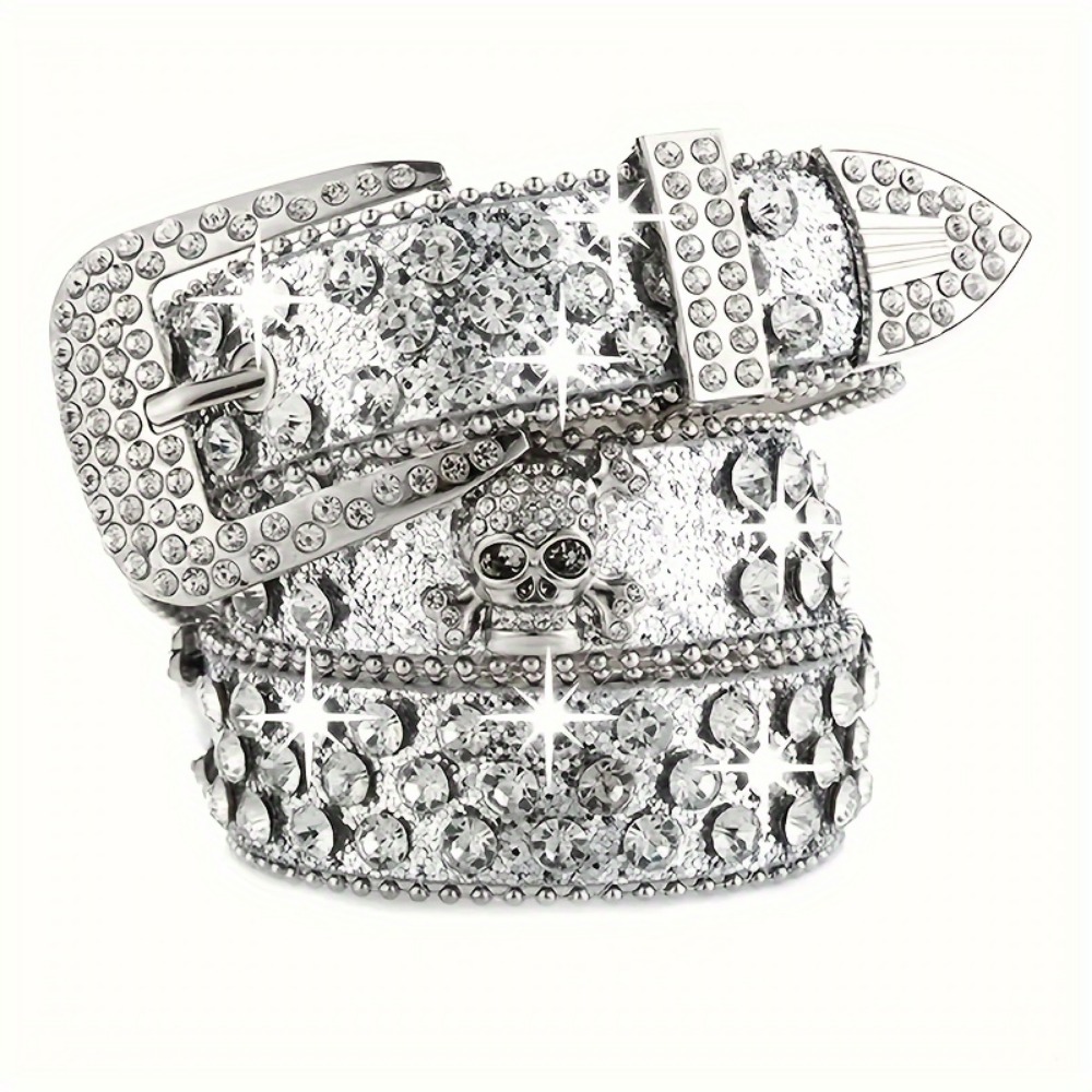 Cinturón Y2K estilo vaquera occidental con diamantes de imitación para mujer, cinturones BB de cuero Pu brillantes, accesorios para vestido vaquero