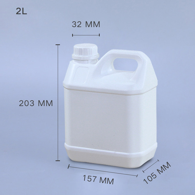 Tom 2l plastdunkar kemikaliefat alkohol vätska läckagesäker påfyllningsbar flaska livsmedelsgodkänd behållare 1 st: 2l vita