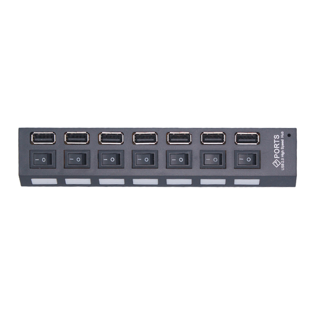 Usb-hub usb-bryter usb-hub 2.0- adapter høyhastighets multi 7- bærere hub usb med av/på bærbar usb-splitter til datamaskin pc bærbar pc