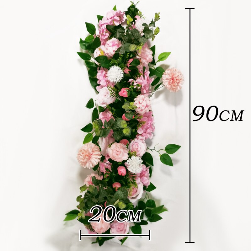 50/100cm DIY Romantic Wedding Silk Peonies Rose Flower Wall Arrangement Supplies Artificial Row Decor Iron Arch Backdrop