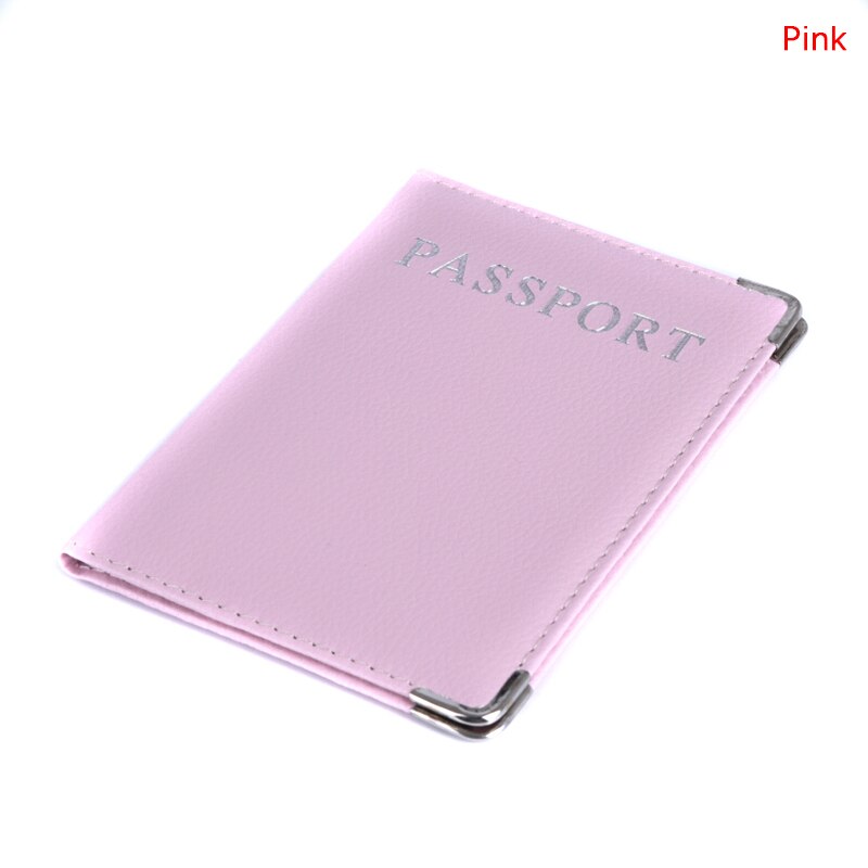 Casual PU Leather Passport Covers Travel Accessories Men Women Passport Business Holder wallet Case ID Bank Credit Card Bag: pink