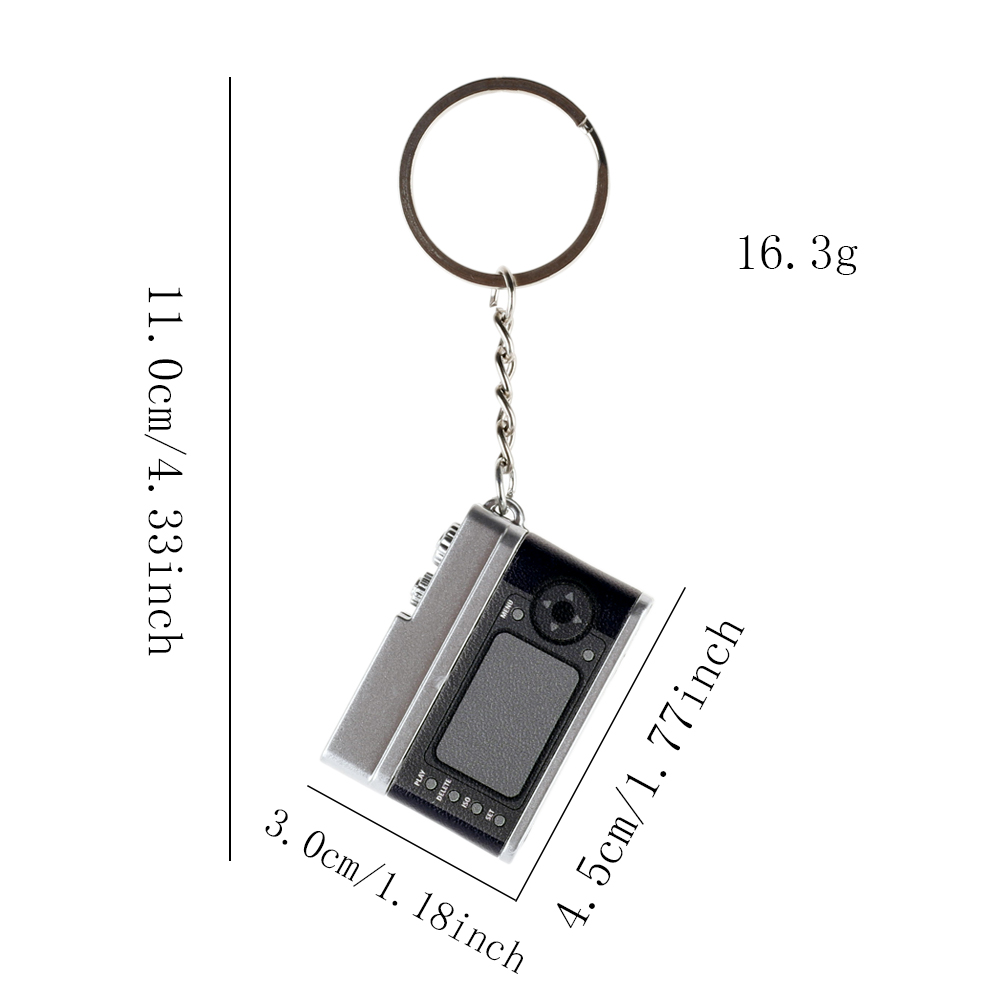 1pc Mini Camera Model Sleutelhanger Retro Camcorder Miniatuur Decor Kan Schijnen Sleutelhanger voor Poppen Camera Geluid Lichteffecten Sleutelhanger