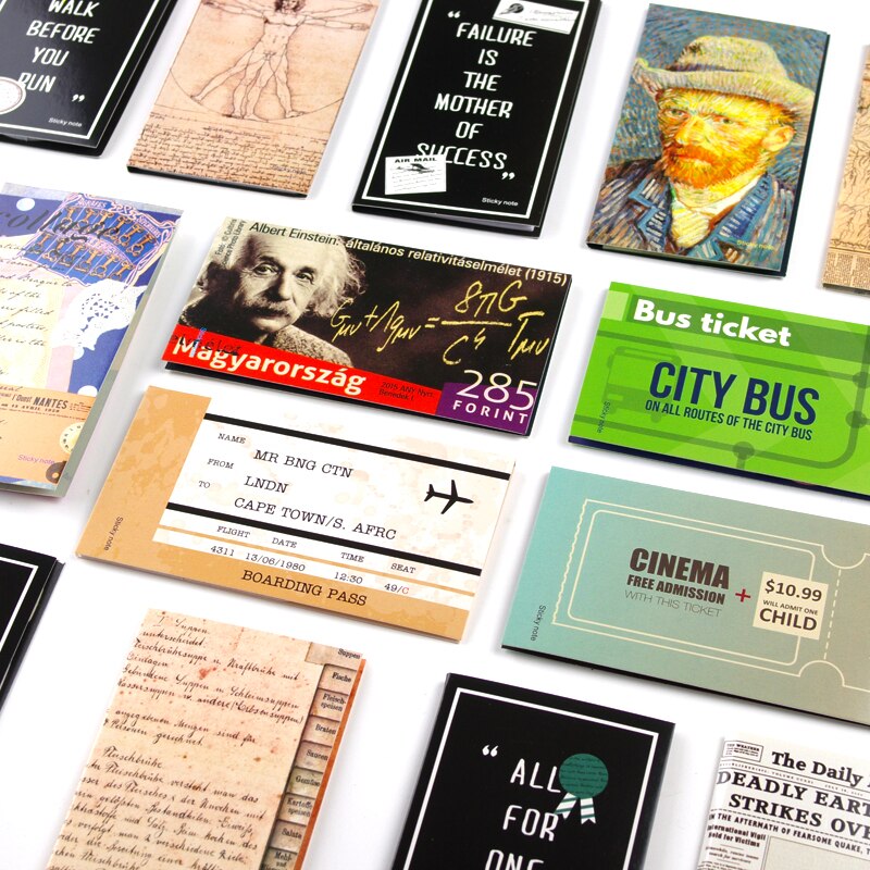 4 Stuks Retro Notebook Memo Pad Set Vintage Note Zwarte Kist Hall Of Fame Bill Historicus Briefpapier Kantoor Schoolbenodigdheden a6303